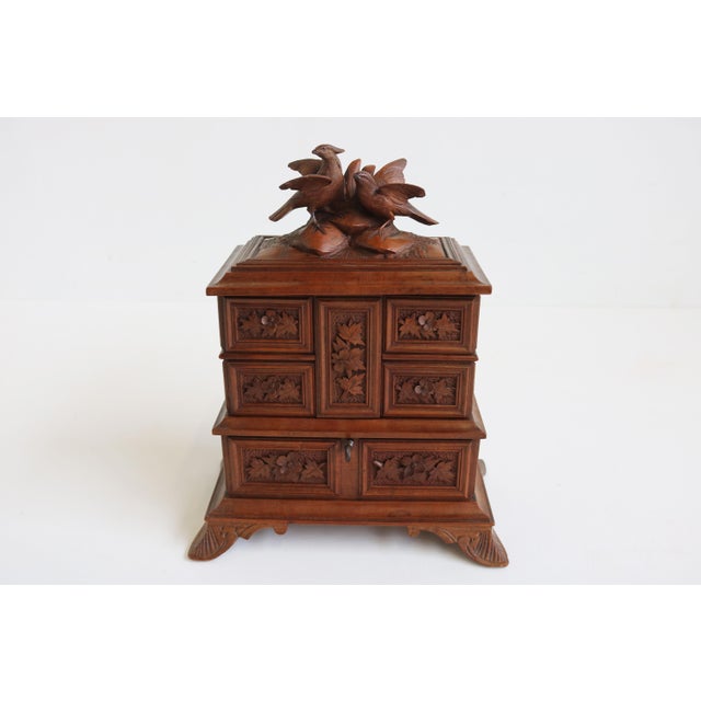 Antique Swiss Black Forest Jewelry Box in Fruitwood, 1880 For Sale - Image 11 of 12