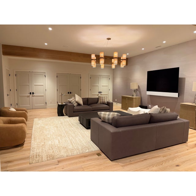 Pair of Crate & Barrel Oceanside 89” Leather Sofas For Sale - Image 11 of 16