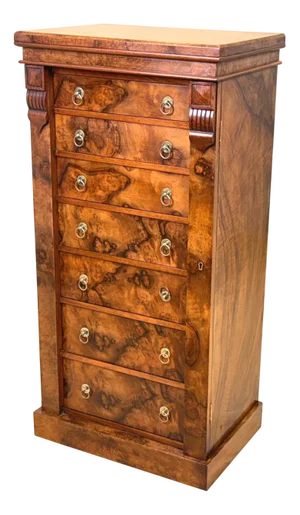 19th Century Wellington Walnut Chest of Drawers, 1870