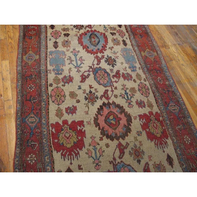 19th Century 19th Century W. Persian Bijar Carpet With Harshang Pattern (4'4" x 9'-132 x 274) For Sale - Image 5 of 8