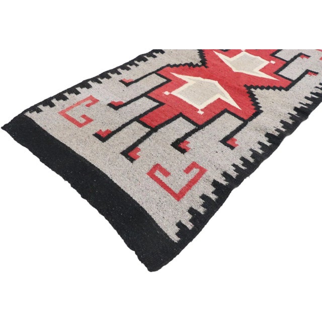 77767 Vintage Klagetoh Navajo-Style Kilim Rug, 02'04 x 04'11. This remarkable handwoven wool vintage Klagetoh Navajo-style...