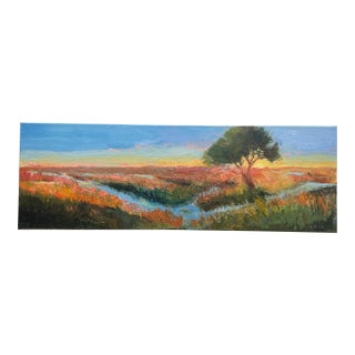 Marsh Panorama III, Original Oil Painting by Julia Lawing For Sale