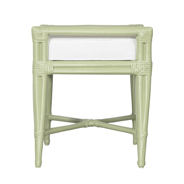 Wood Small Malacca Bench - Celery Green For Sale - Image 7 of 8