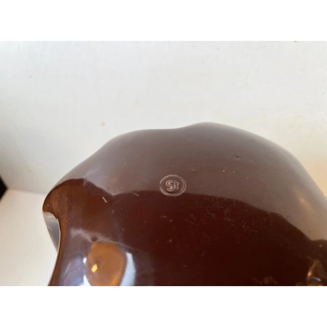 Vintage Industrial Brown Glaze Porcelain Sculpture For Sale - Image 6 of 10