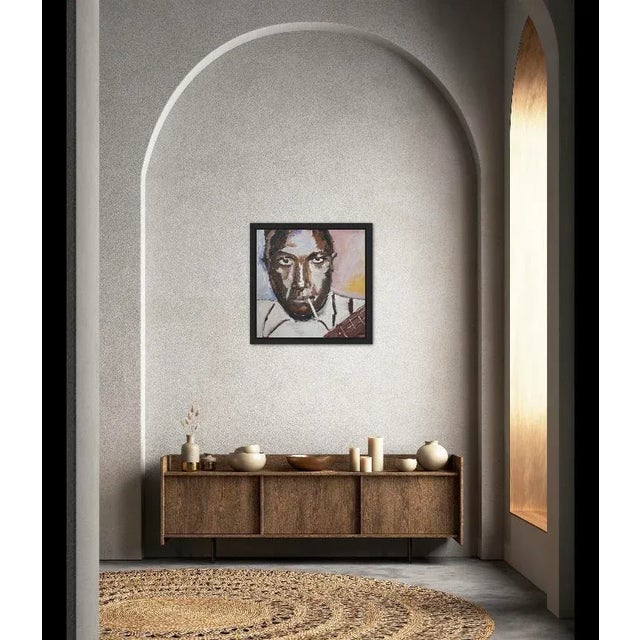 Modern Narratives — Original Portrait Original oil painting by L Haas, 24 x 24 unframed canvas, signed. Bold color and...