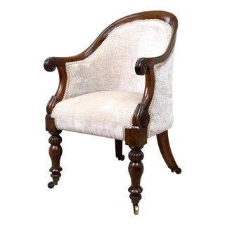 19th Century English Regency Rosewood Tub Library Armchair For Sale