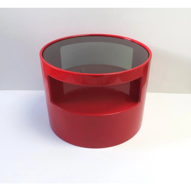Late 20th Century Dutch Postmodern Red Side Drinks Table W/Shelf by Erik Van Buijtenen for Nebu For Sale - Image 5 of 13