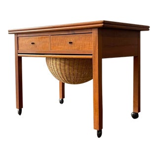 1960s Vintage Danish Modern Sewing Table For Sale