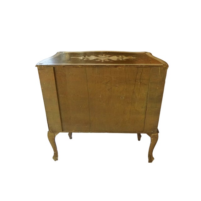 Vintage Florentine Serpentine Commode - Ivory & Gold Chest of Drawers For Sale - Image 4 of 12