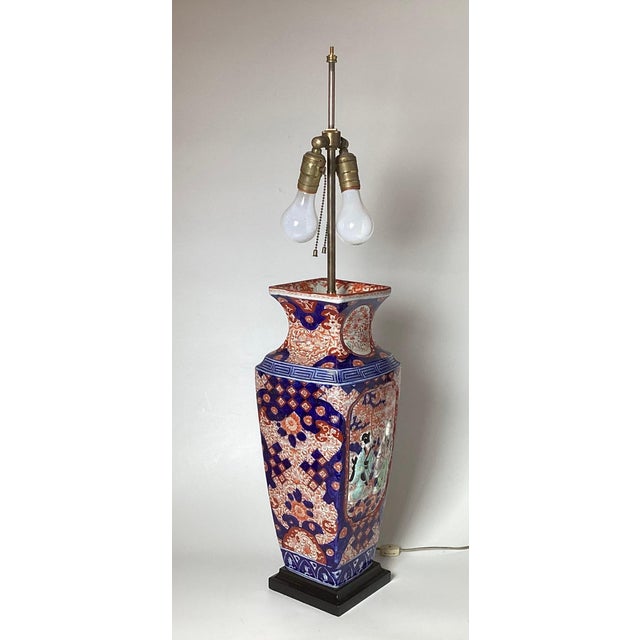Early 19th Century A Antique Japanese Imari Porcelain Lamp For Sale - Image 5 of 9