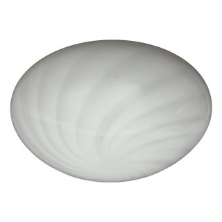 Space Age Murano Glass Swirl Ceiling Lamp in Glossy White, 1970s For Sale