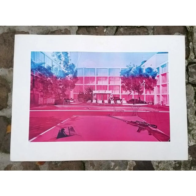 1980s Jacques Monory, Hotel Fusil Lithograph, 1980, Paper For Sale - Image 5 of 5