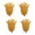 Set of Four Venetian Gold Graniglia “Leaf” Murano Glass Wall Sconces For Sale