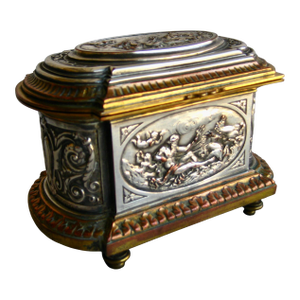 Mid 18th Century French Napoleon III Silver Plate Jewelry Box