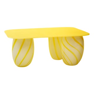 Medium-Height Candy Coffee Table with Plain Glass Top by Studio Berg For Sale