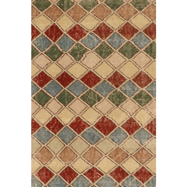 Vintage Turkish Runner, Mosaic-Inspired Multicolor Geometric Design - Rug & Kilim For Sale In New York - Image 6 of 7