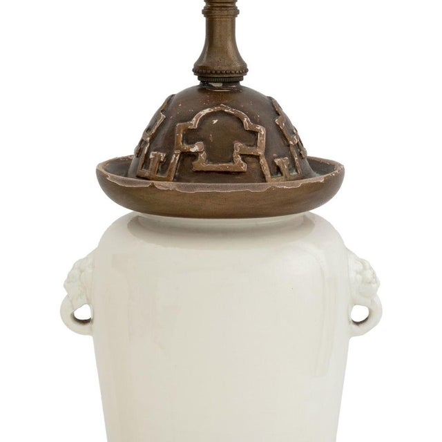 Chinese Chinese Blanc De Chine Dehua Vases as Lamps, Pair For Sale - Image 3 of 6