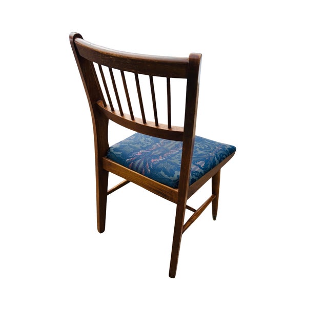 Mid-Century Modern Set of 4 Mid-Century Modern Craddock Dining Chairs – Solid Walnut Spindle Back With Brass Ferrules – 1950s–1960s Retro Design For Sale - Image 3 of 16