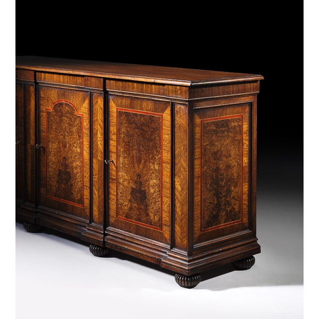 Rustic Italian Walnut Sideboard With Mahogany Veneers For Sale - Image 3 of 3