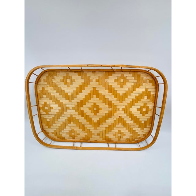 1970s Woven Bamboo and Rattan Gallery Trays - Set of 12 For Sale - Image 4 of 13