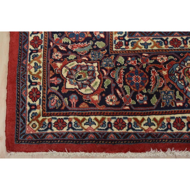 Sarouk Rug 8’3” X 10’11” Red Wool Vintage Traditional Hand-Knotted Carpet For Sale - Image 12 of 15