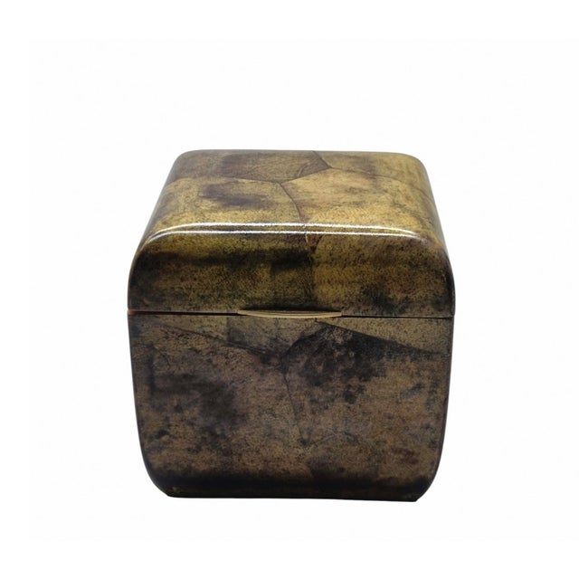Wood and Lacquered Parchment Storage Box, Italy, 1950s For Sale - Image 4 of 9