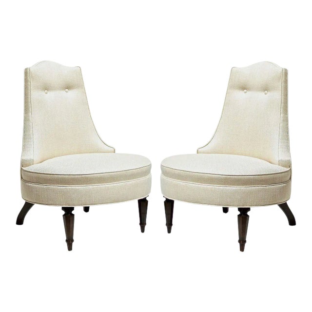 Hollywood Regency Style Lounge Chairs - A Pair For Sale