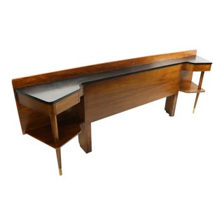 1960s Mid-Century Modern Merton Gershun for American Martinsville Dania Full Queen Size Headboard For Sale