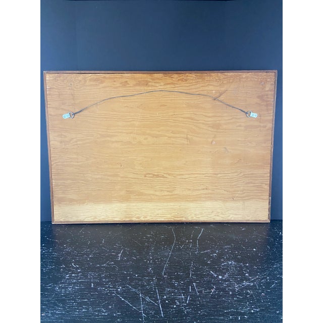 1950s Sculptural Pottery Tile Scene, Framed For Sale - Image 5 of 9