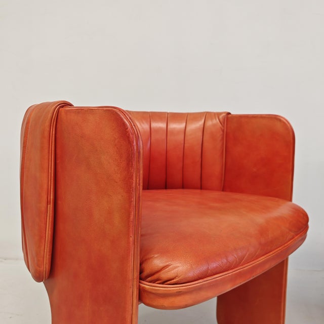 1970s Leather Dinette Tub Chairs by Luigi Massoni for Poltrona Frau, 1970s, Set of 2 For Sale - Image 5 of 18