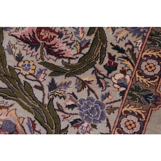 1990s Shabby Chic Floral 1990's Pak-Persian Green/Green Wool Rug - 2'2'' X 4'1'' For Sale - Image 5 of 9