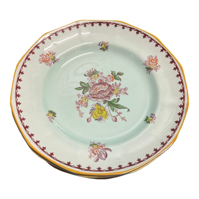 Antique Adams Calyxware Chelsea Sprays Plates - Set of 6 For Sale