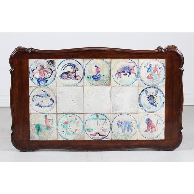 Rococo Rococo Tile Top Side Table by Herman A. Kähler, 1930s For Sale - Image 3 of 18