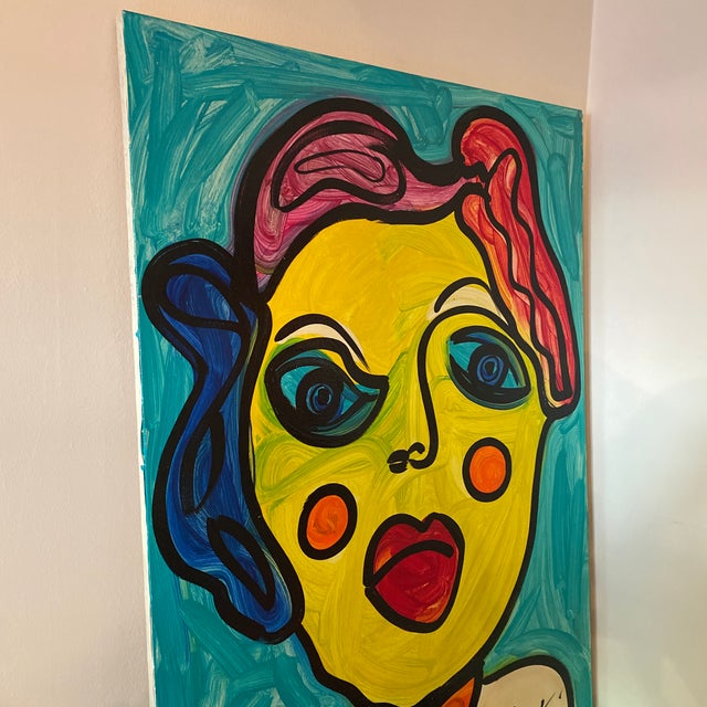 Blue 1970s Abstract Oil on Canvas Painting by Peter Keil For Sale - Image 8 of 12