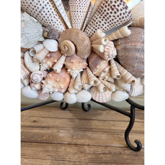 Beige Continenthal Baroque Grotto Style Wall Mirror on the Pewter Base. For Sale - Image 8 of 11