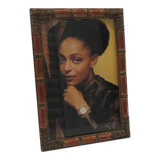 Modern Rhinestones Bamboo Style Enameled Decorative Picture Frame For Sale