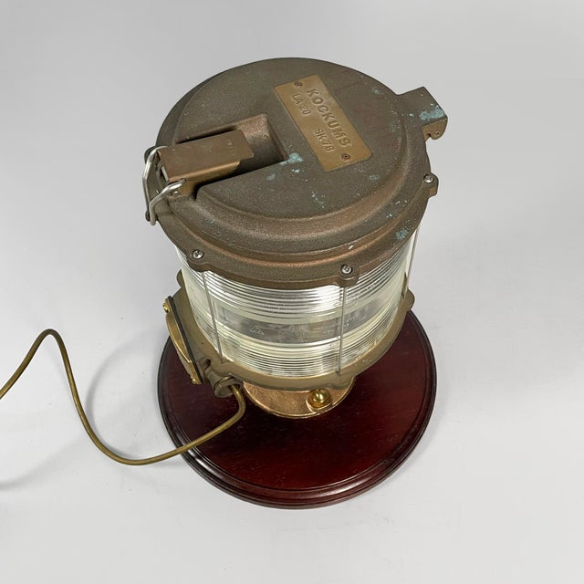 Mid-Century Modern Mid-Century Modern Italian Ships Lamp in Wood, Glass and Metal, 1950s For Sale - Image 3 of 18