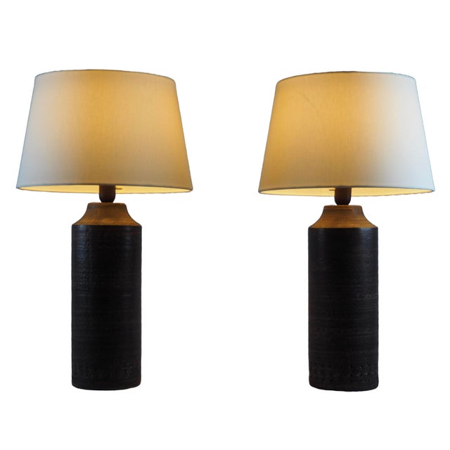 Scandinavian Brutalist Ceramic Table Lamps from Guldkroken, Sweden, 1960s, Set of 2 For Sale - Image 10 of 10