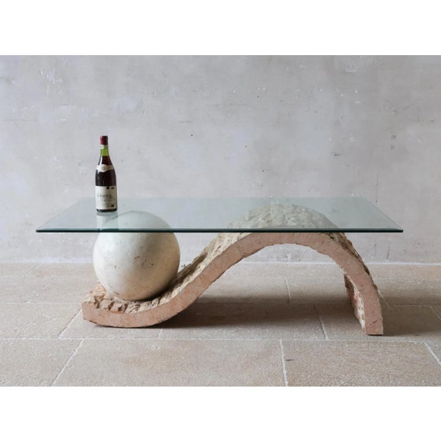 Postmodern Mactan Stone Geometric Coffee Table by Magnusen Ponte, 1980s For Sale - Image 4 of 10