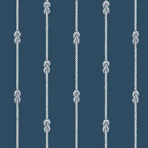 Sample - Borastapeter Knot Stripe Wallpaper in Navy