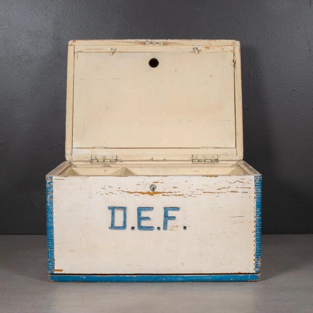 Handmade Monogrammed Wooden Toolbox With Inner Tray C.1940 For Sale In San Francisco - Image 6 of 12