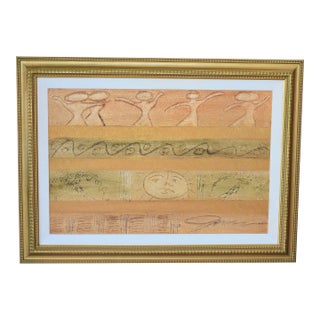 Modern Contemporary Expressive Geometric Abstract Acrylic Painting on Canvas Signed "Pieces of a Dream" For Sale