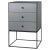 49 Dark Grey Frame Sideboard with 3-Drawers by Lassen For Sale