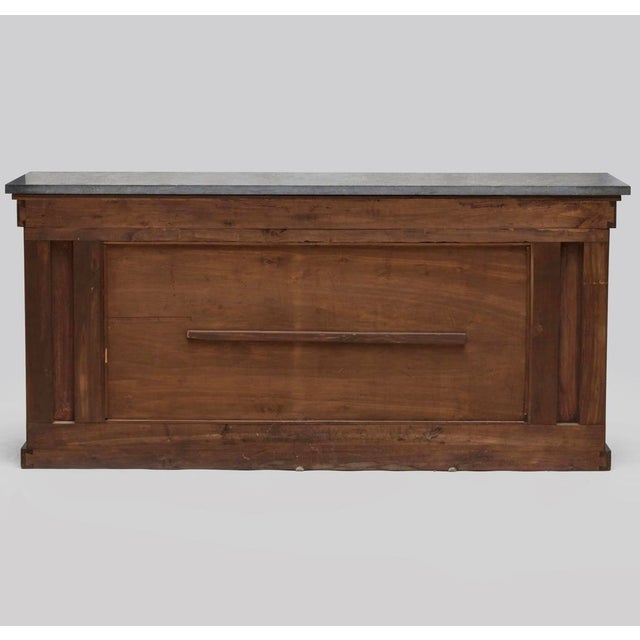 Pair, Monumental Neoclassical Carved, Mirrored Back & Marble Top Console Tables For Sale - Image 10 of 11