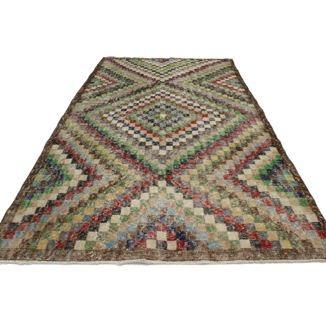 Zeki Muren Vintage Turkish Sivas Rug, 04'00 X 06'10 For Sale - Image 4 of 6