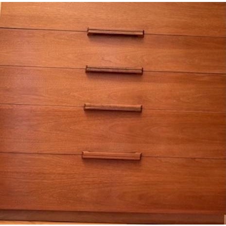 Ramseur Mid Century Modern 5 drawer dresser with removable glass top Stamped with Ramseur furniture mark in drawer Comes...