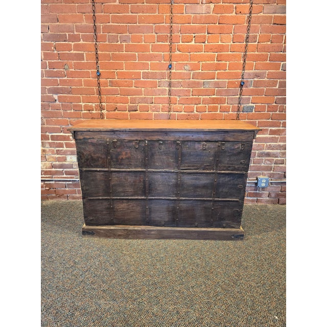 Handcarved Reclaimed Wood Sideboard For Sale - Image 9 of 9