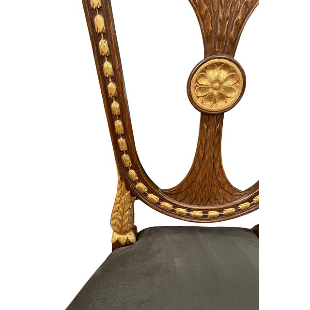 Brown Early 19th Century Pair of Russian Neoclassical Parcel-Gilt Side Chairs For Sale - Image 8 of 10