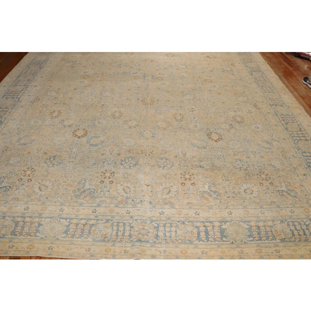 Persian Antique Persian Tabriz Large Room Size Rug For Sale - Image 3 of 18