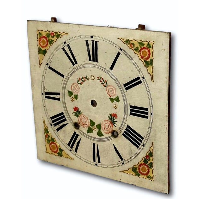 This is a Great Looking Original Dial off of Very Early 19th Century American Weight Driven - Wooden Works Pillar & Scroll...